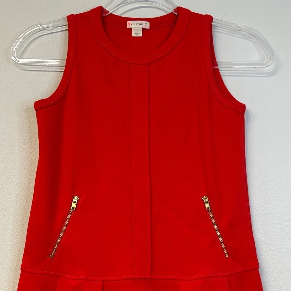 J. Crew Crewcuts Girls Sleeveless Ponte Knit Zippered Pockets Girls Size 10